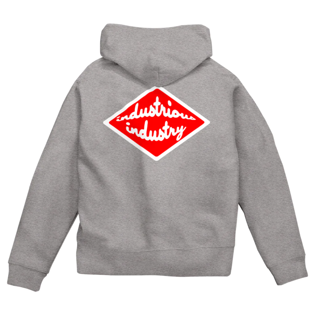 industrious industryのRED LOGO ジップパーカー