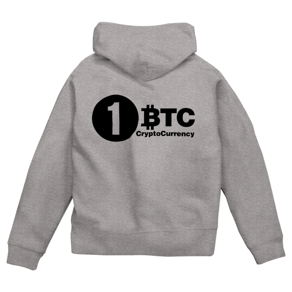 10BTCの1BTC(Black-Logo) Zip Hoodie