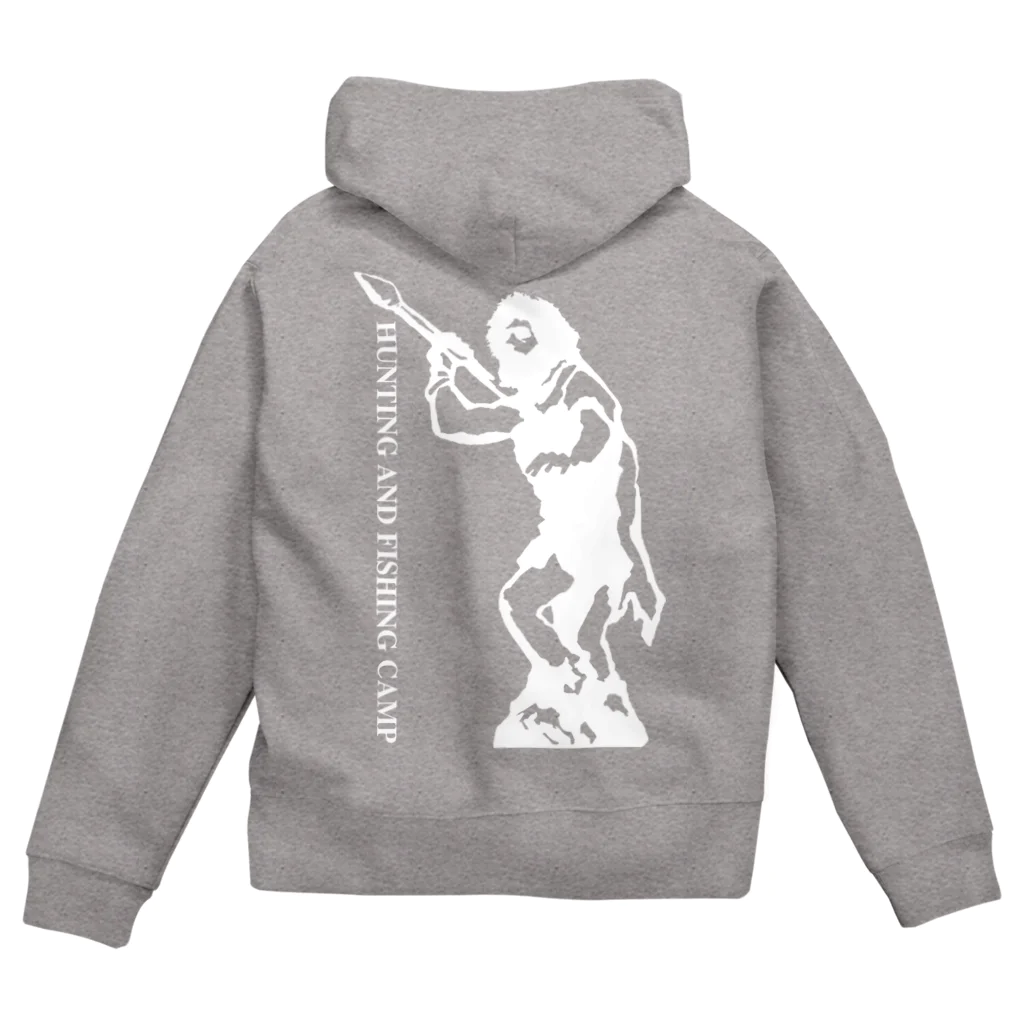 Hunting and Fishing CampのHunting and Fishing Camp ロゴ白 Zip Hoodie