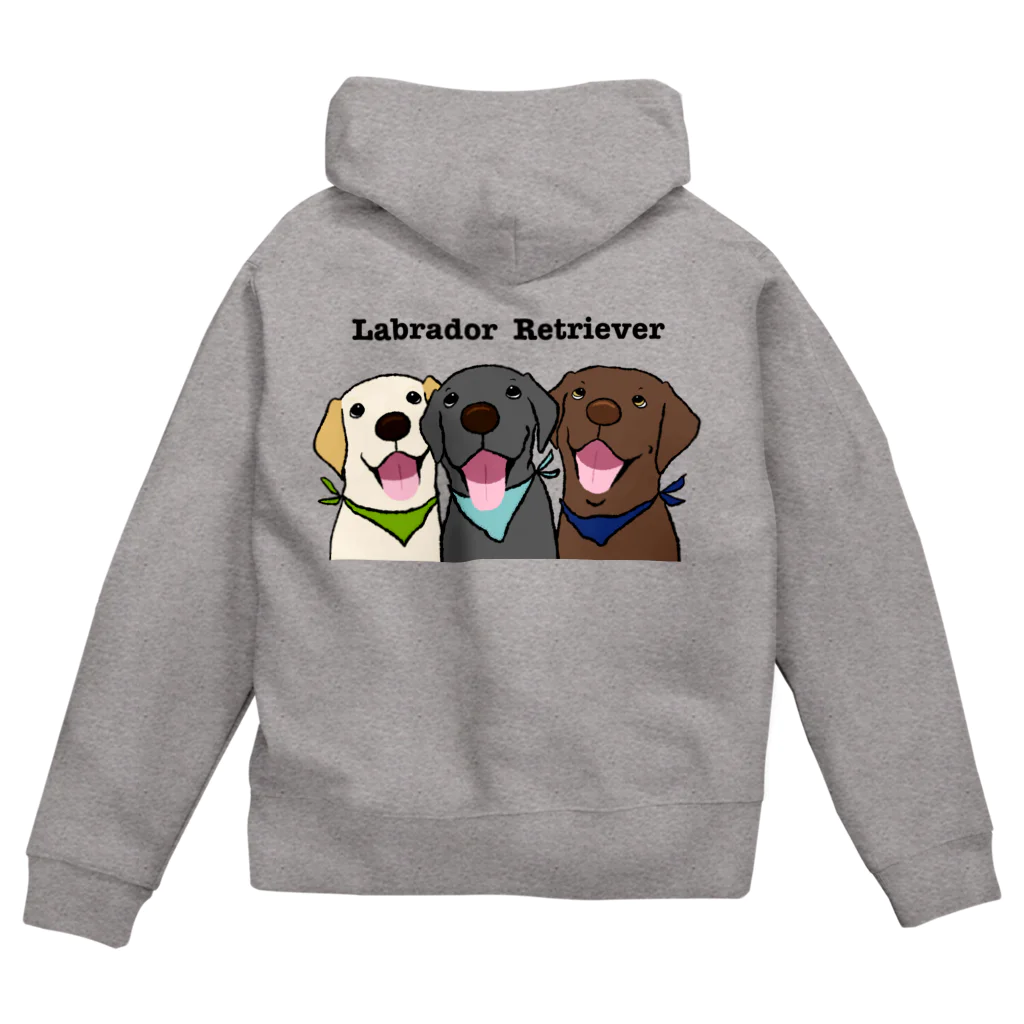 Dog Drawer Drawn by Dogのラブラドールレトリーバー Zip Hoodie