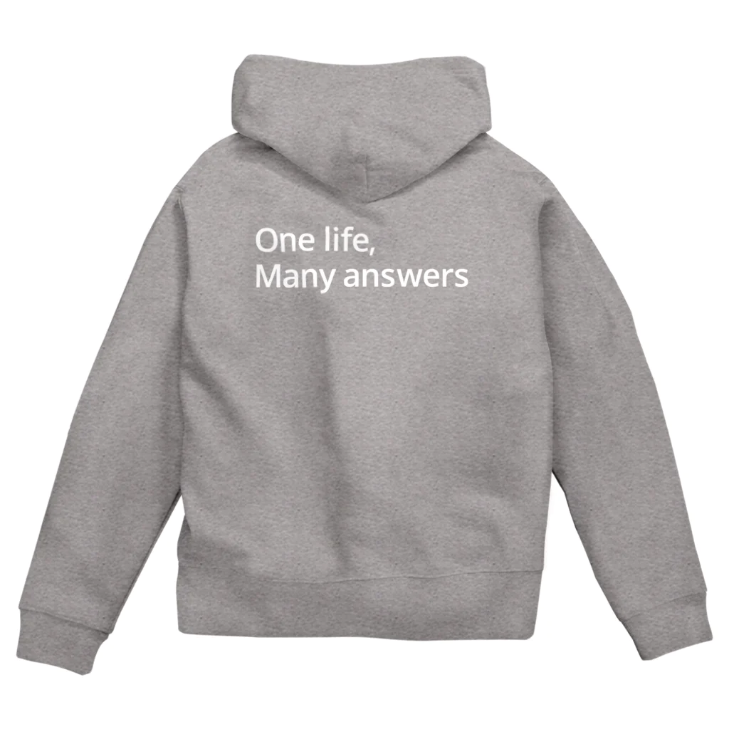 One life, Many answers｜札幌学院大学公式の札幌学院大学ロゴマーク（白） Zip Hoodie