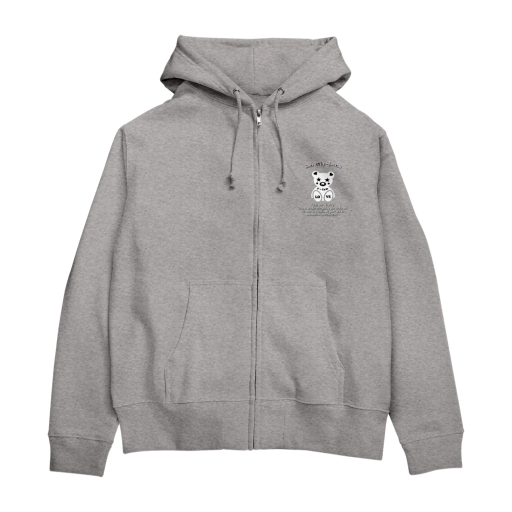 P➛fam.comのP➛KUMAちゃん(白) Zip Hoodie