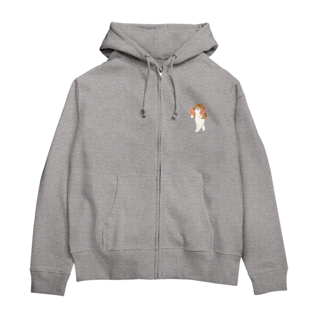 SUIMINグッズのお店の【小】いちごアイスをあざとく運ぶねこ Zip Hoodie