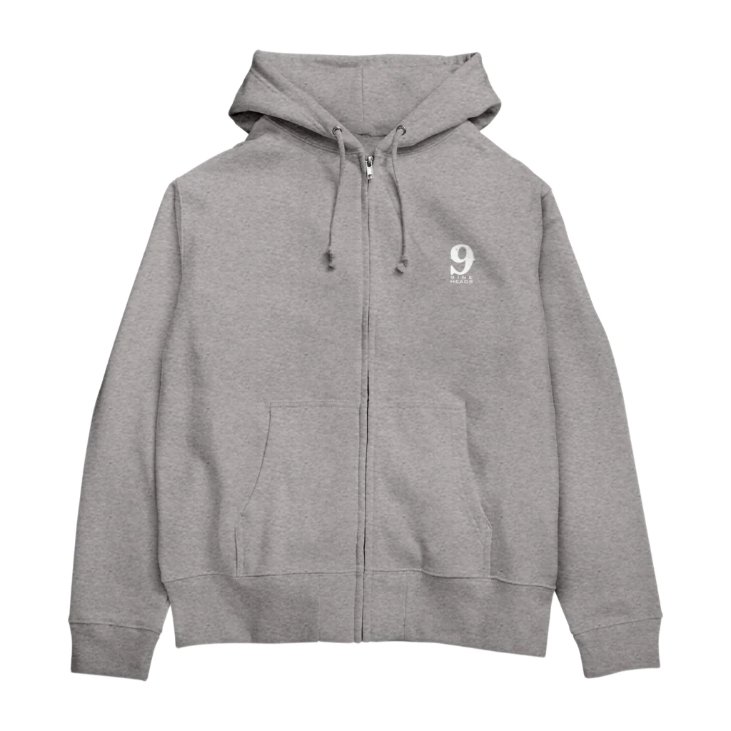 9INEHEADSのMONALISA_OVERDRIVE_WHITE_LOGO Zip Hoodie