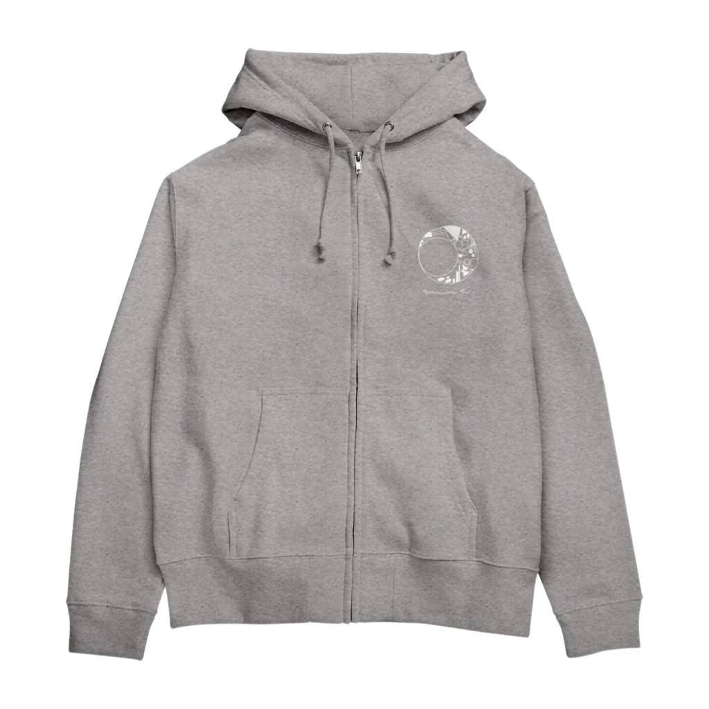 みなのせかいの月とわたし　白 Zip Hoodie