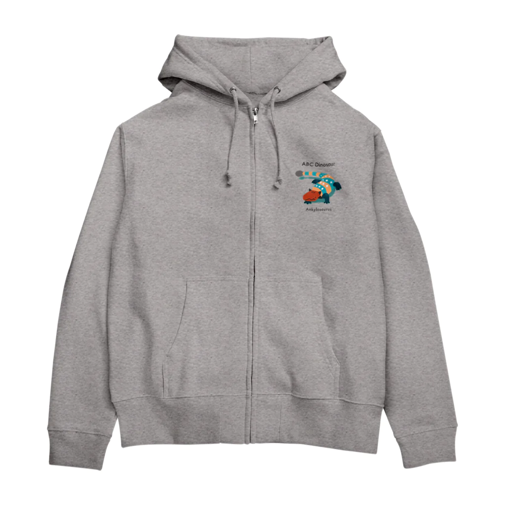 ABC Dinosaur グッズショップのアンキロサウルス　ロゴあり Zip Hoodie