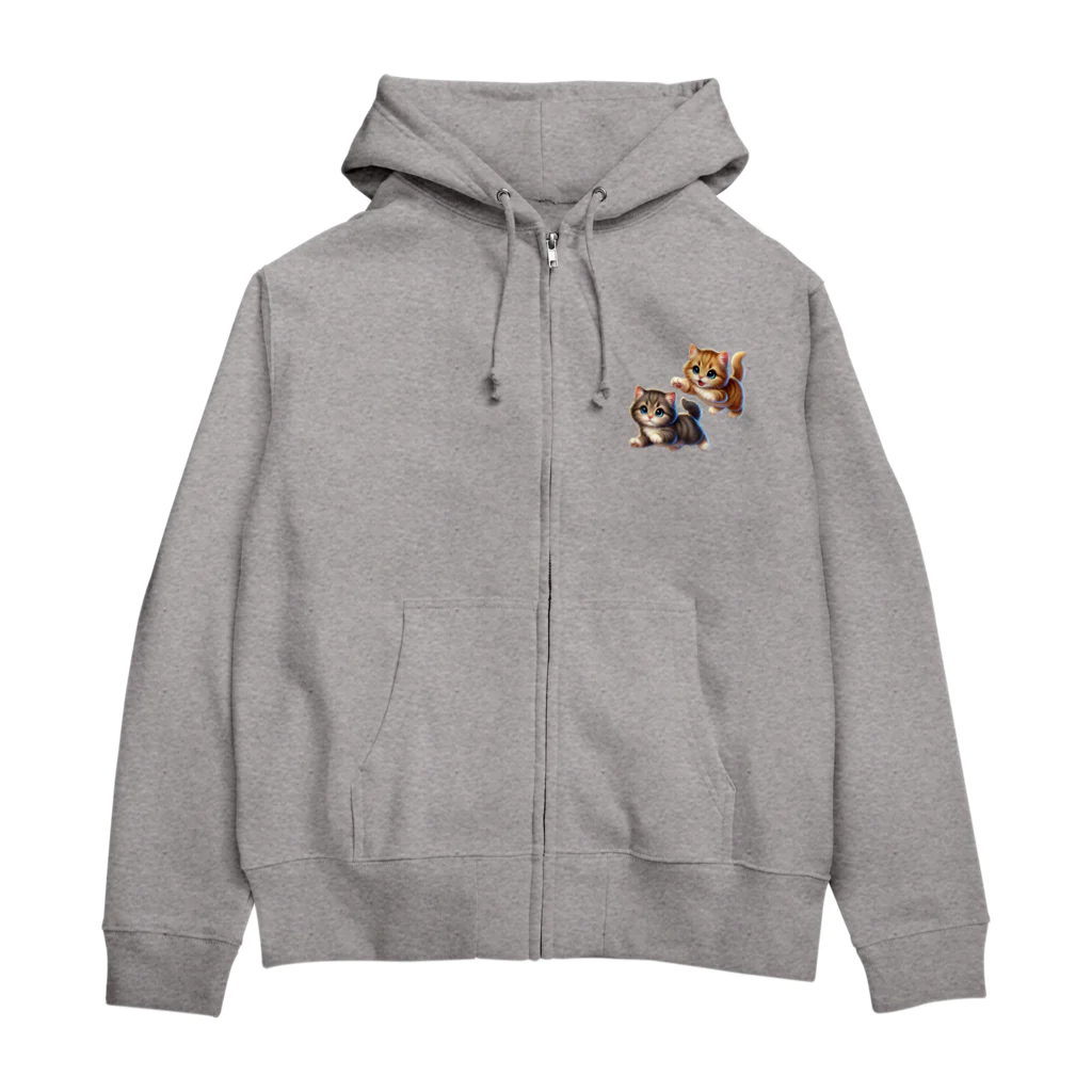 Sumyの遊び心あふれる子猫たち Zip Hoodie