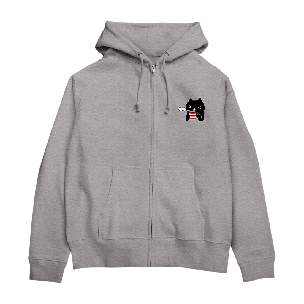 ヒヨッコ堂の猫舌クロねこ Zip Hoodie