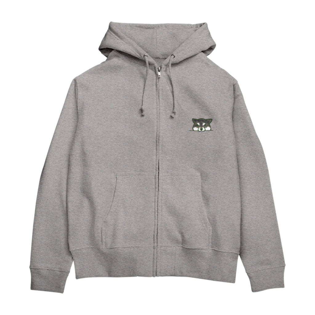 真希ナルセ（マキナル）のあごのせ柴（黒柴） Zip Hoodie