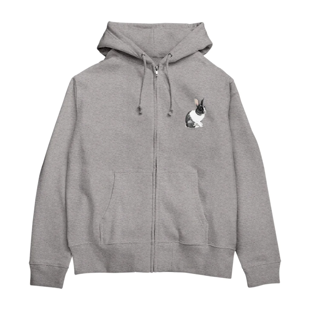 ヒラノマキコの2019.4月うさぎ Zip Hoodie