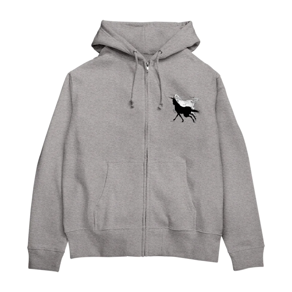 made blueのMonochrome Unicorn Zip Hoodie