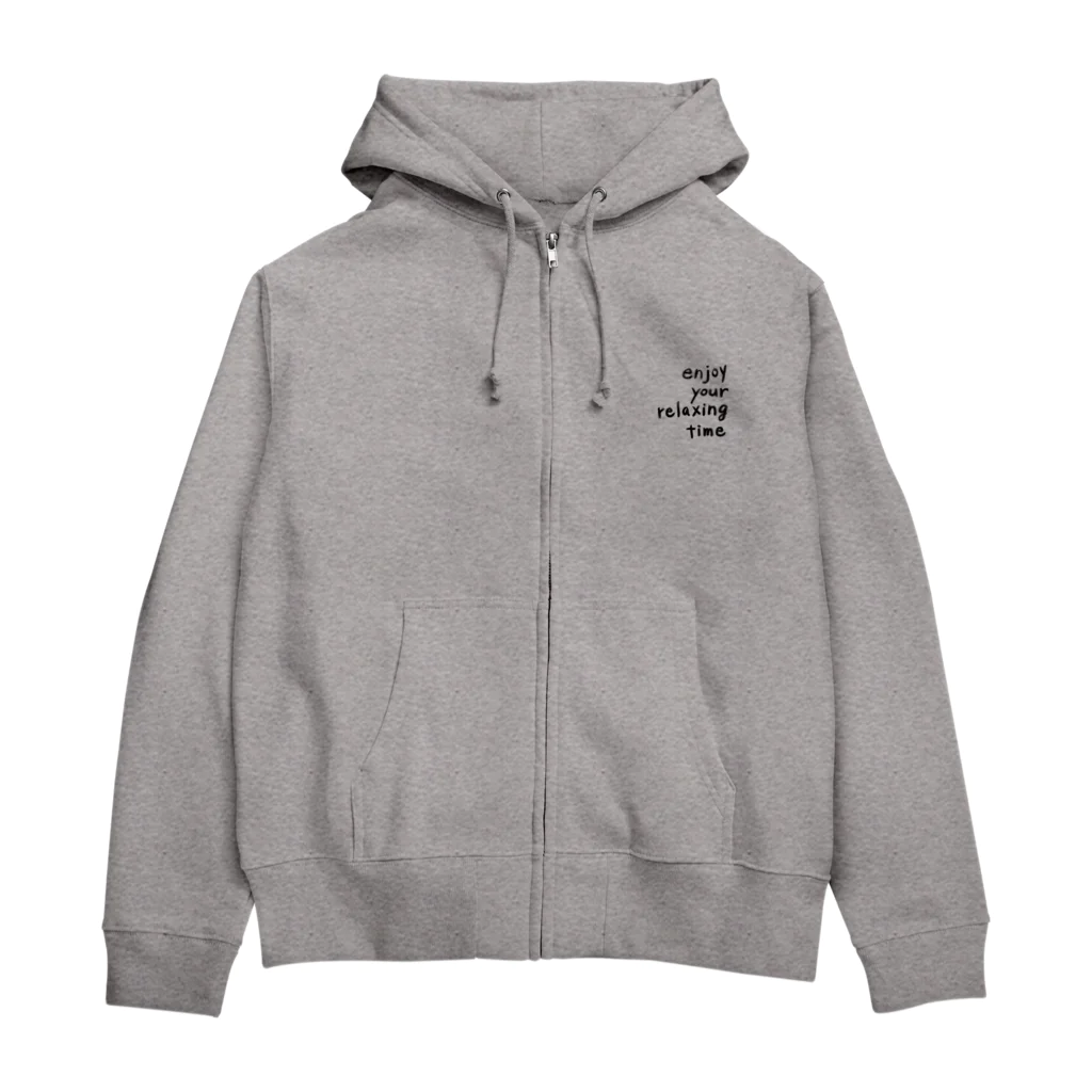 YuSunsetのりらっくすうさぎ（黒） Zip Hoodie