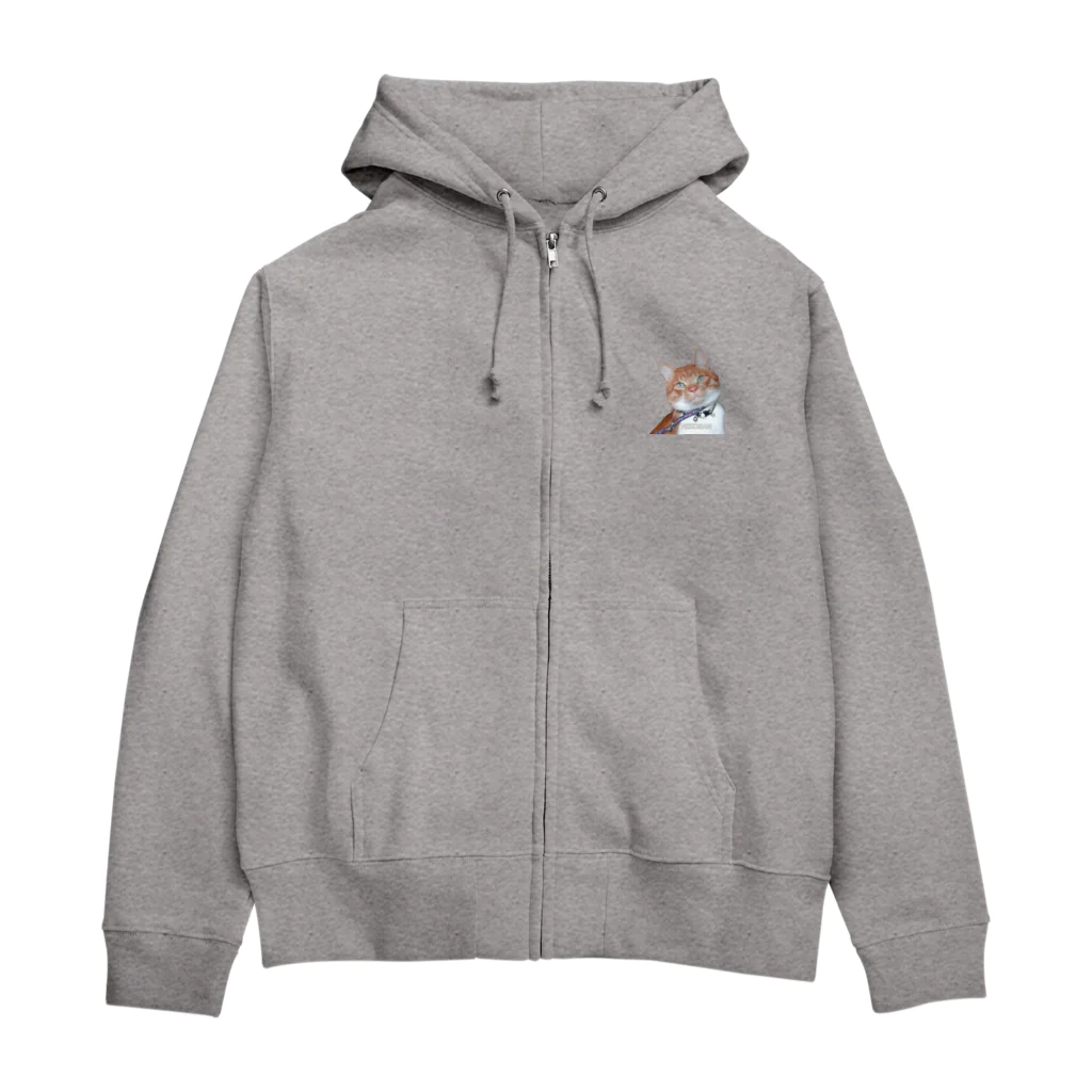 壁かべSHOP・SUZURI店の得意げ？猫さんプレーン Zip Hoodie