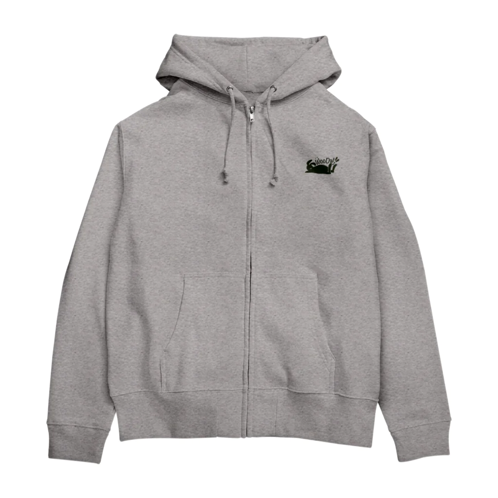 うだうだのどっかから出て来たおしりウサギ✽カーキプリント Zip Hoodie