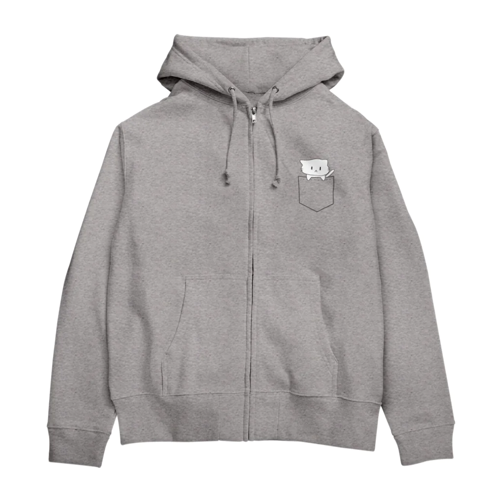 隠世はてなの3秒ねこのポケットのねこのパーカー Zip Hoodie