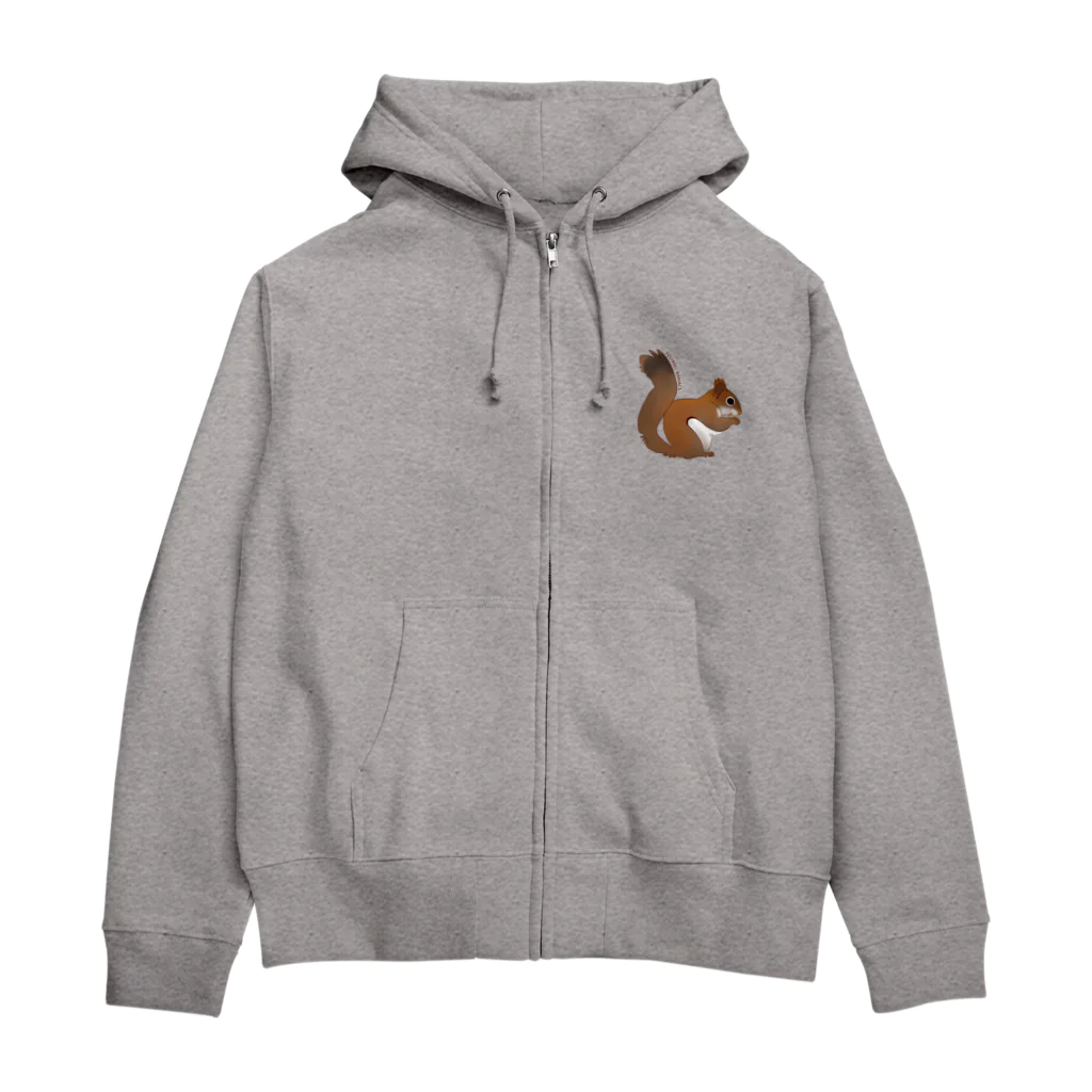 ねずりすSHOPの心にリスを Zip Hoodie