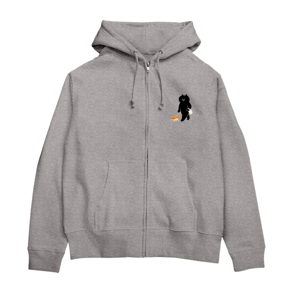 SUIMINグッズのお店の【小】平凡なサーモン握り Zip Hoodie