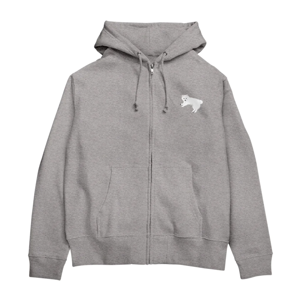 日本スピッツ　蛍のしろもふのこいぬ Zip Hoodie