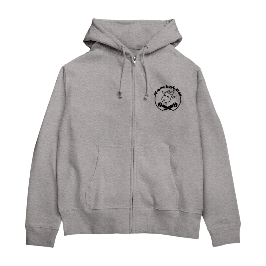 やんばいFMのお店のやんばいFMロゴ　黒 Zip Hoodie