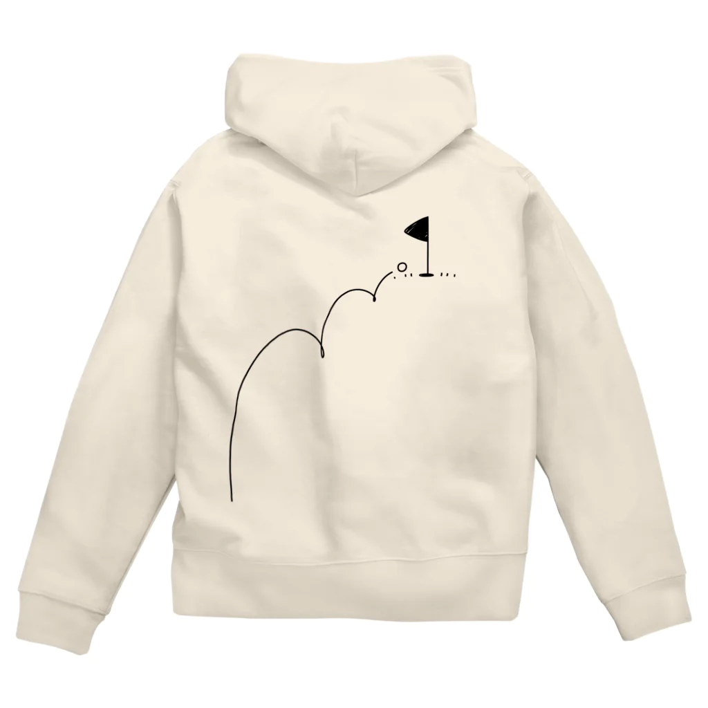 イラスト MONYAAT のバックプリント カップイン ゴルフTシャツ Zip Hoodie