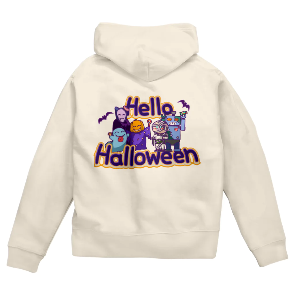 生物＝ケモノのヲ店のHello Halloween ジップパーカー