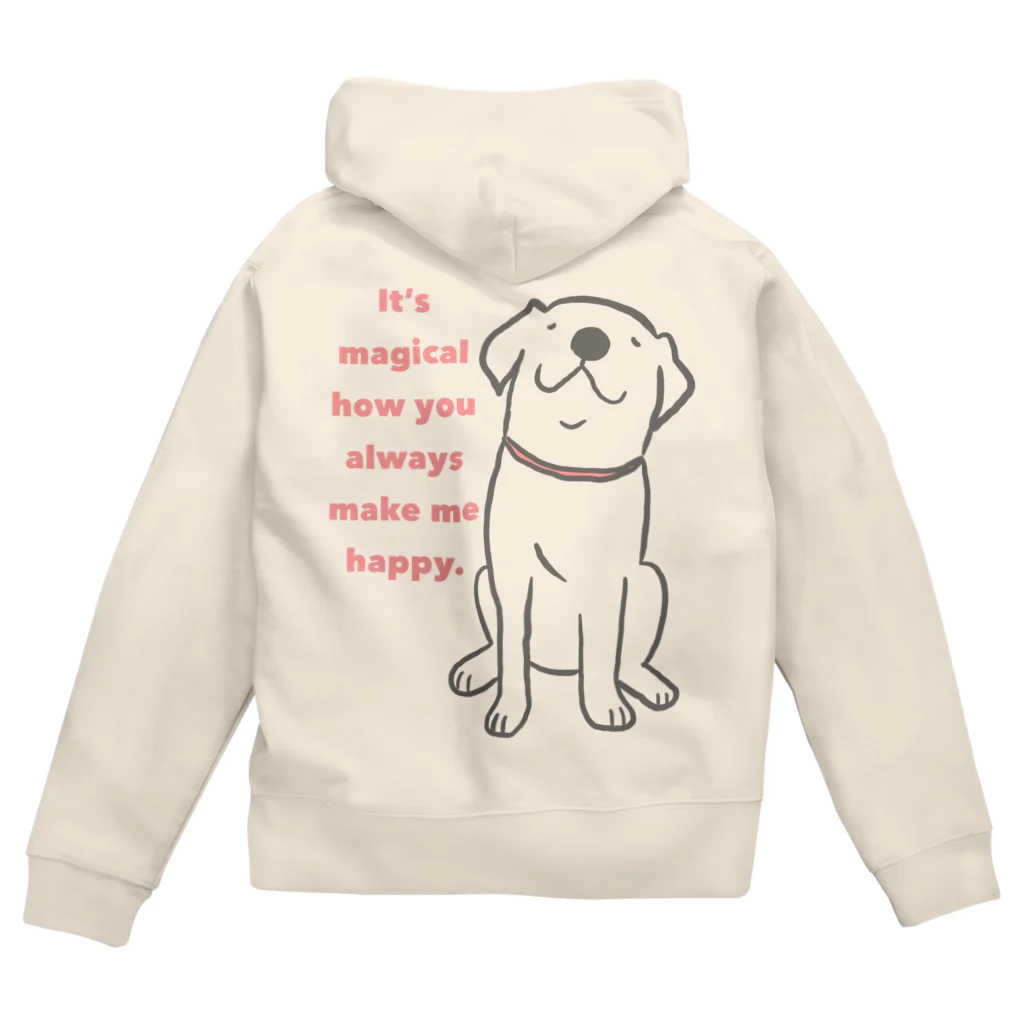 Dog Drawer Drawn by Dogのラブラドールレトリーバー Zip Hoodie