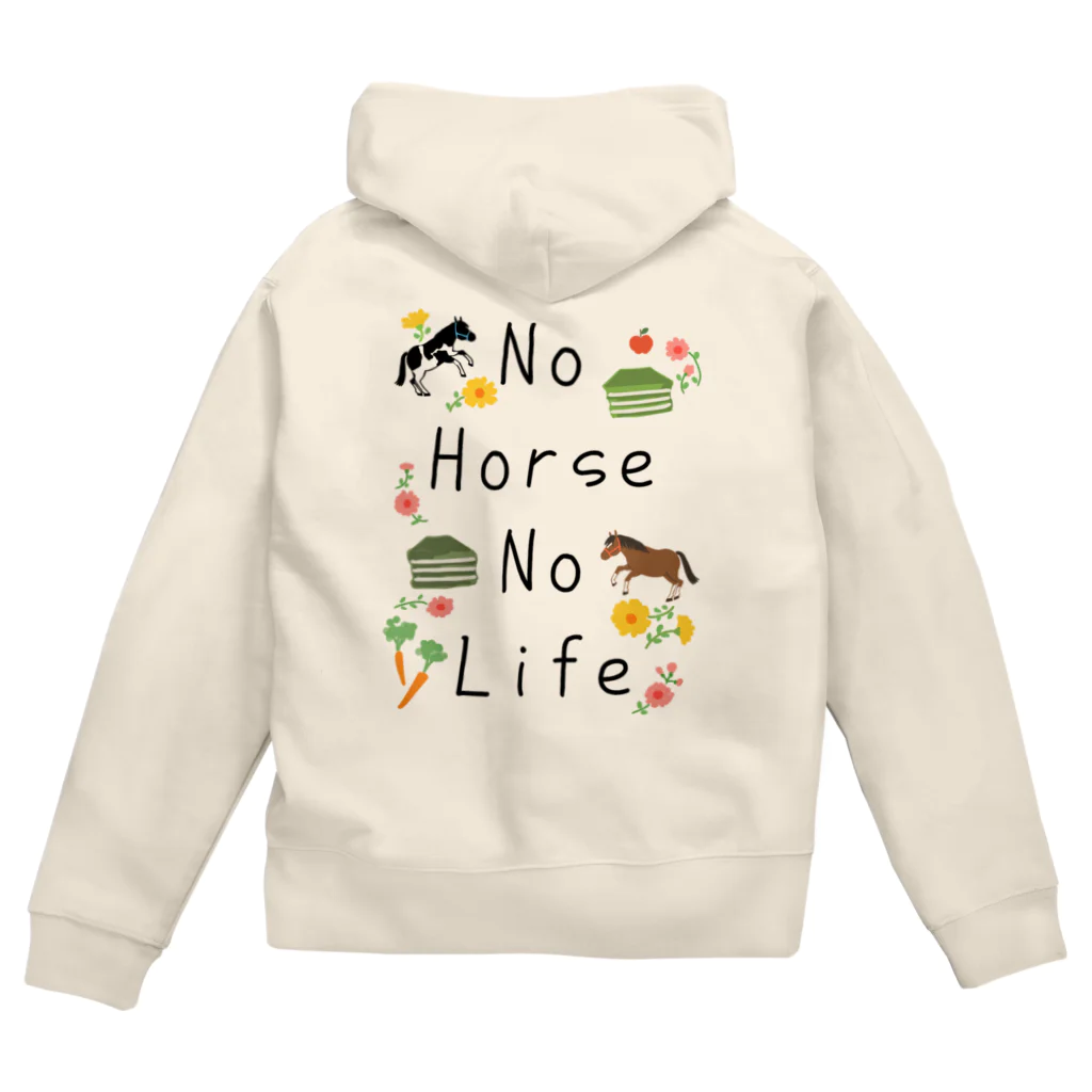 poniponiのNo horse No life   ジップパーカー