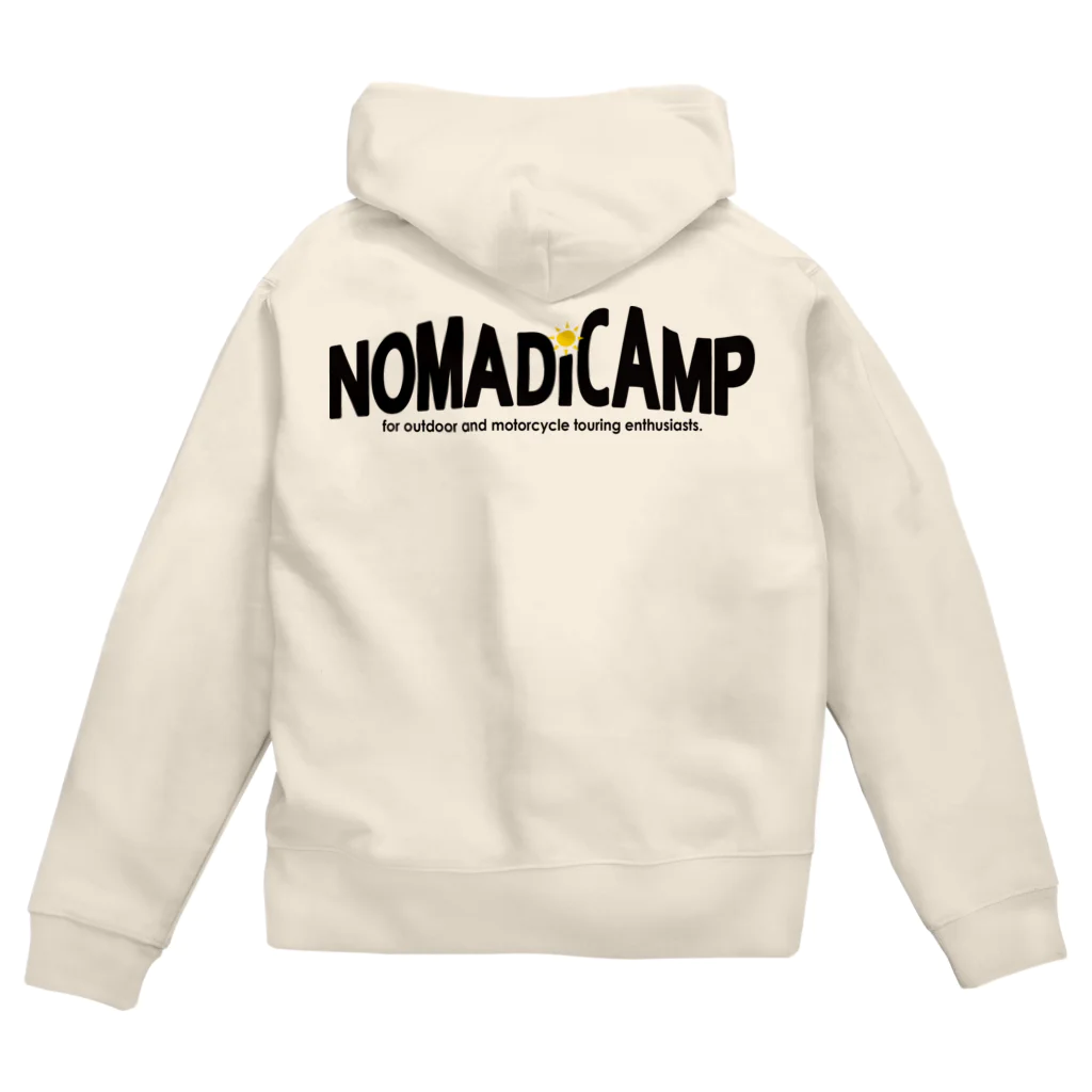 nomadica(ノマディカ)　SUZURIストアのノマキャンロゴ バックプリント(黒) ジップパーカー
