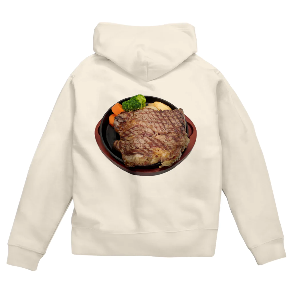 メシテロタイプ（飯テロTシャツブランド）の1ポンドステーキ Zip Hoodie