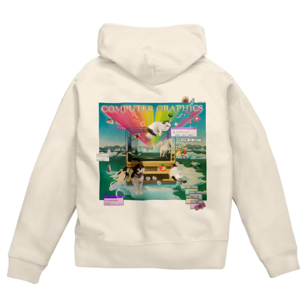 𝙈𝙊𝙈𝙊'𝙨 𝙎𝙝𝙤𝙥の#Computer graphics 2023 Zip Hoodie