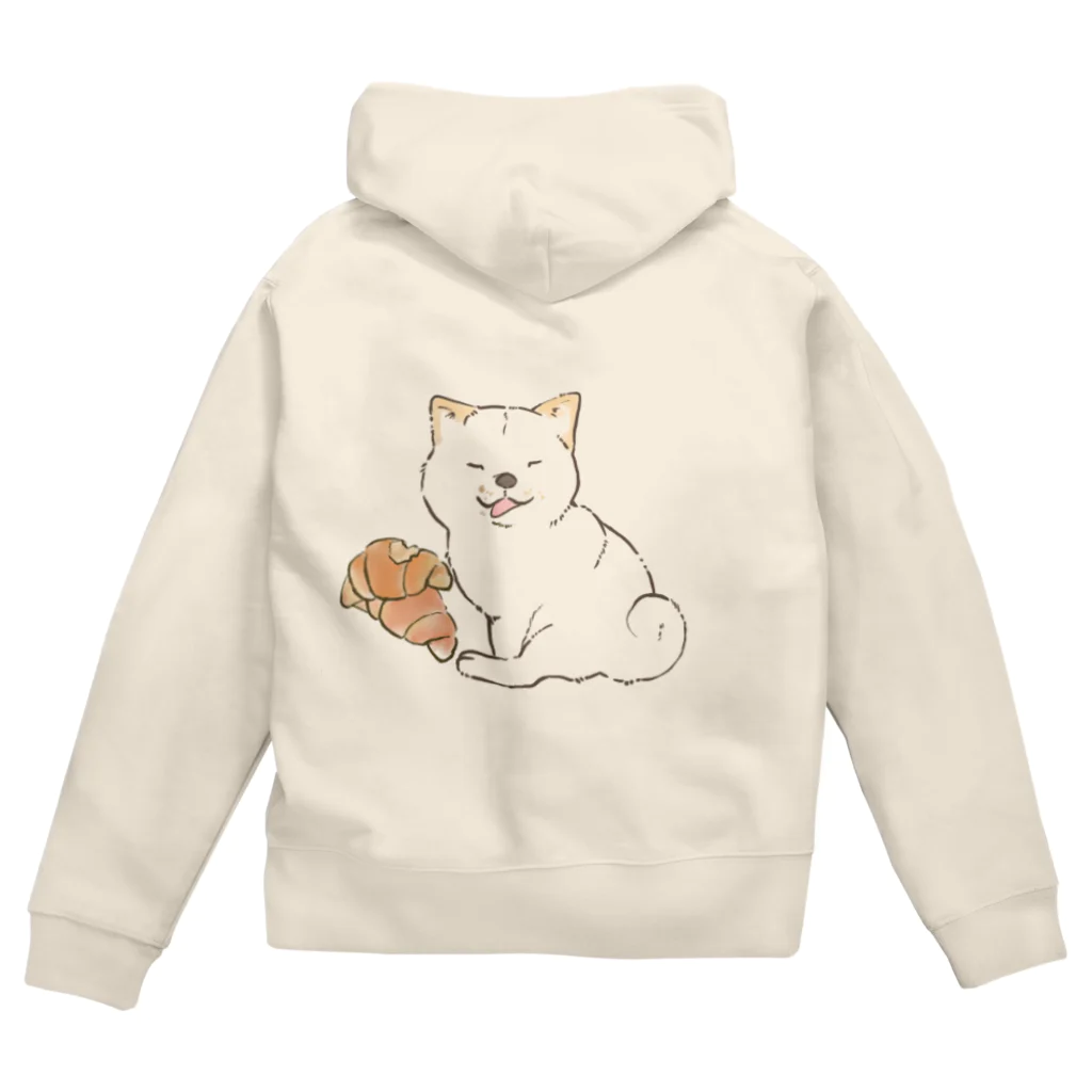 ao_wakamomoの北海道犬とクロワッサン Zip Hoodie