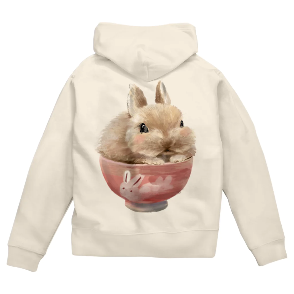 うさぎのうみちゃんねるショップのPets for You作品〜お茶わんうみ（赤ちゃんVer.） Zip Hoodie