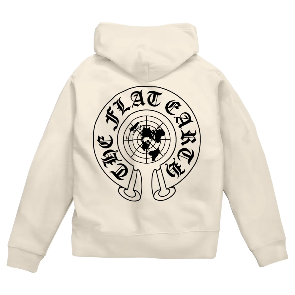 Mappila SHOPのフラットアースMAP04 ch-BLACK Zip Hoodie