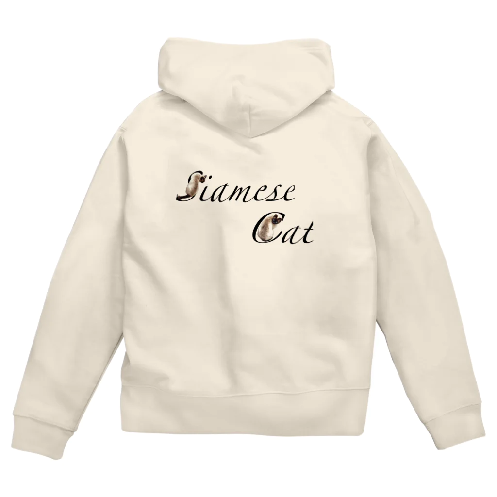 ちばっちょ【ち畳工房&猫ねこパラダイス】のシャム猫文字 Zip Hoodie