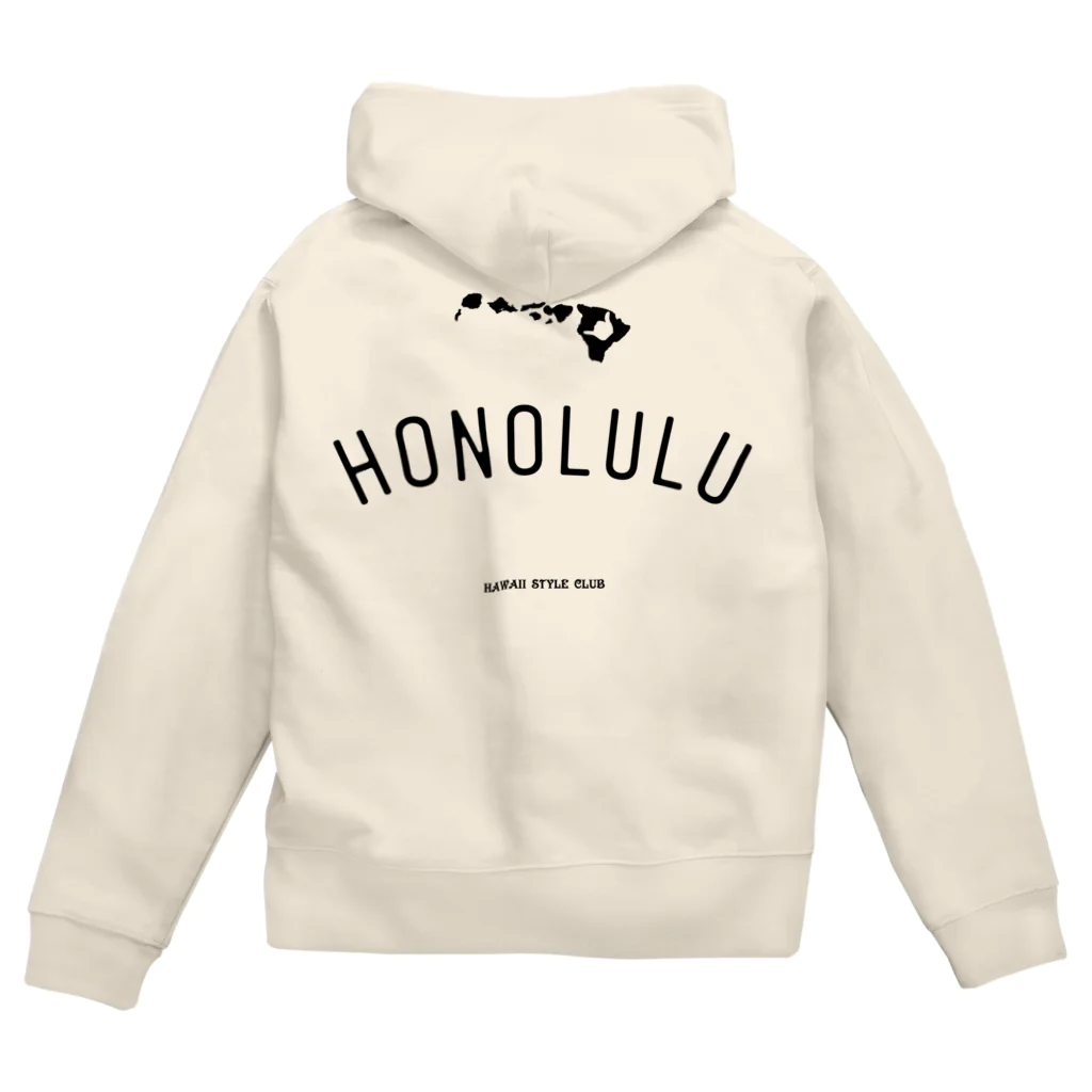 ハワイスタイルクラブのHONOLULU　BLK LOGO ジップパーカー