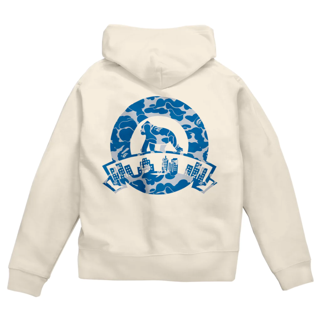 ツイッターインベストメントアパレル事業部の公式ロゴ（ブルーカモ） Zip Hoodie