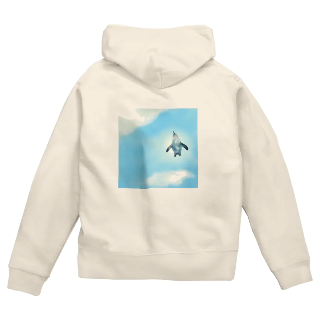 hamly hamuko.の空を泳ぐペンギン Zip Hoodie