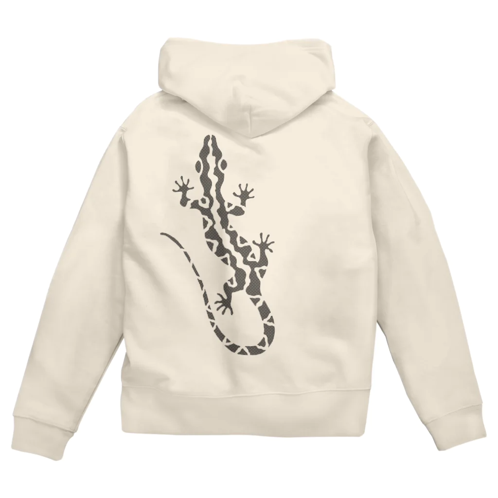 ツバメ堂のとかげちょろり(上向き） Zip Hoodie