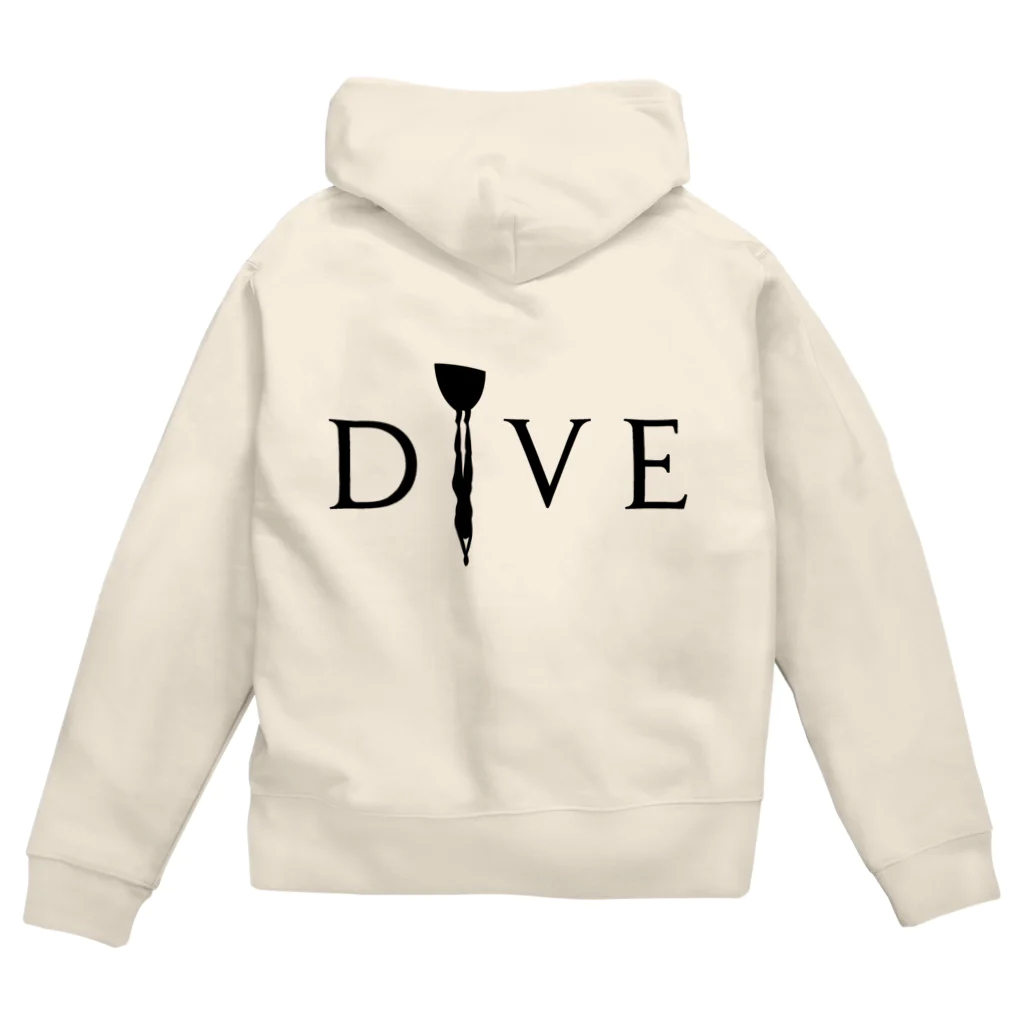 shoko🌺の【DIVE】フリーダイビング/モノフィン (黒) Zip Hoodie