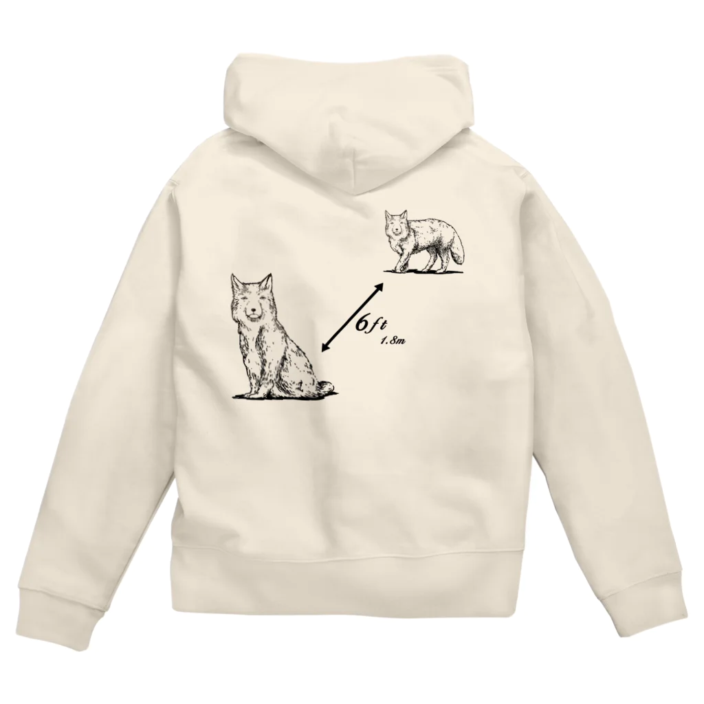 PygmyCat　suzuri店の6ft開けるチベットスナギツネ Zip Hoodie