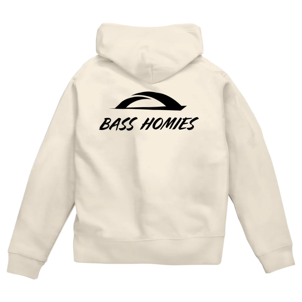 BASSHOMIESのBASSHOMIES(バスホーミーズ)ブリッジデザイン ブラックバス Zip Hoodie