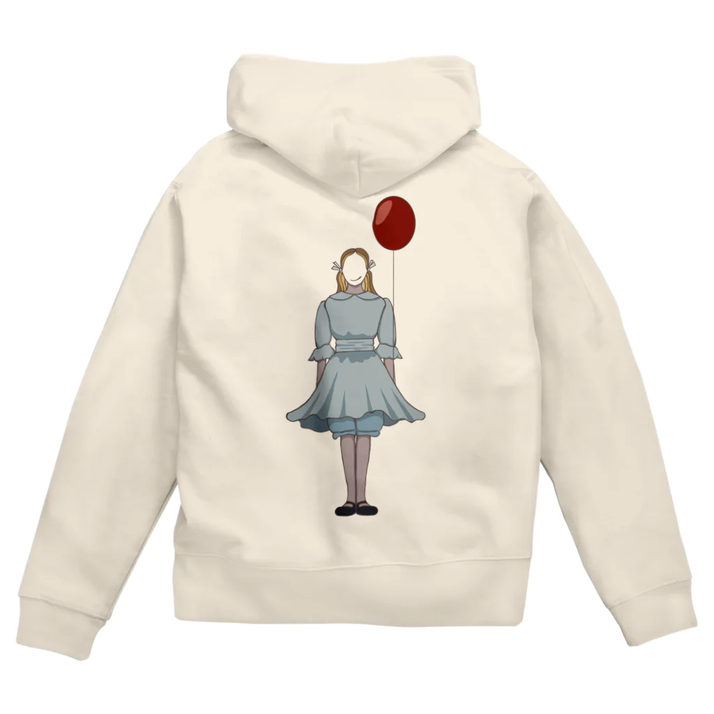 prunelleの風船と女の子 Zip Hoodie