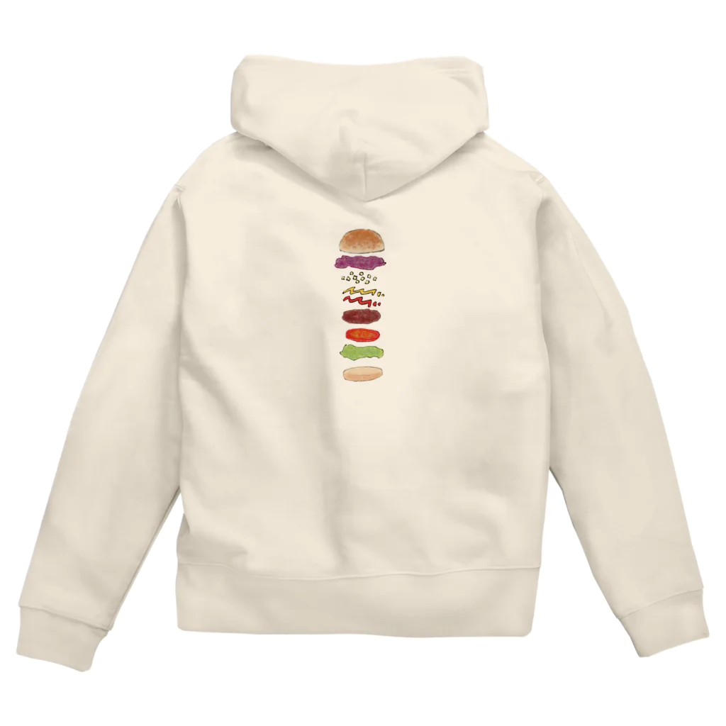 気ままに創作　よろず堂のハンバーガー Zip Hoodie