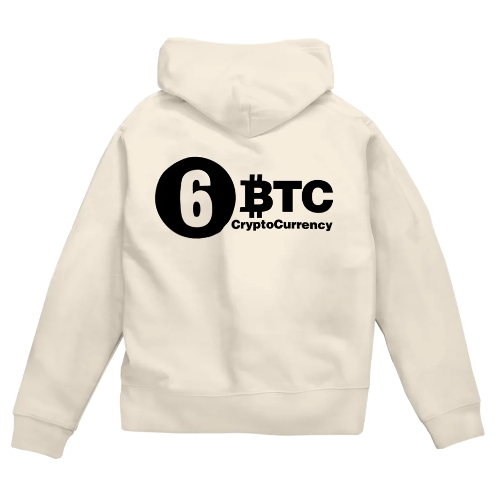 10BTCの6BTC(Black-Logo) Zip Hoodie