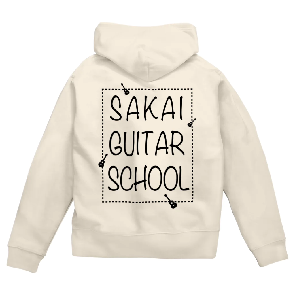 TACAのグッズ売り場のSAKAI GUITAR SCHOOL 黒文字 ジップパーカー