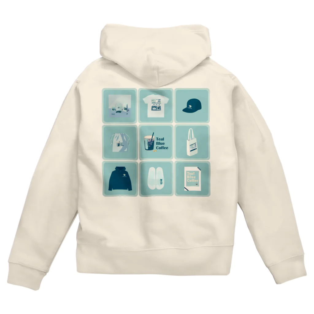 Teal Blue CoffeeのTealBlueItems _Cube BLUE Ver. Zip Hoodie