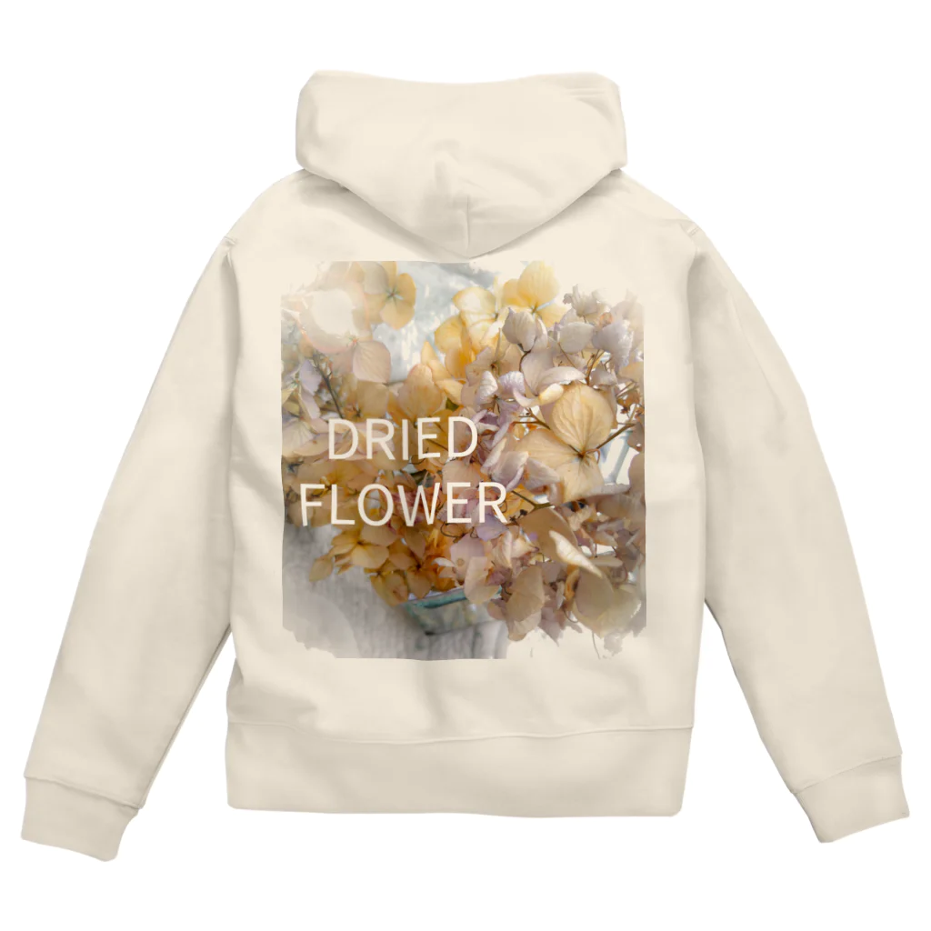 イエローローズのDRIED FLOWER ジップパーカー