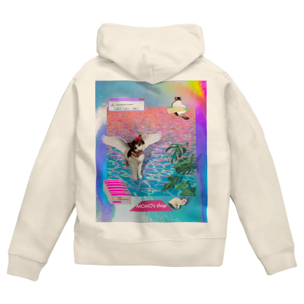 𝙈𝙊𝙈𝙊'𝙨 𝙎𝙝𝙤𝙥のvintage vaporwave Zip Hoodie