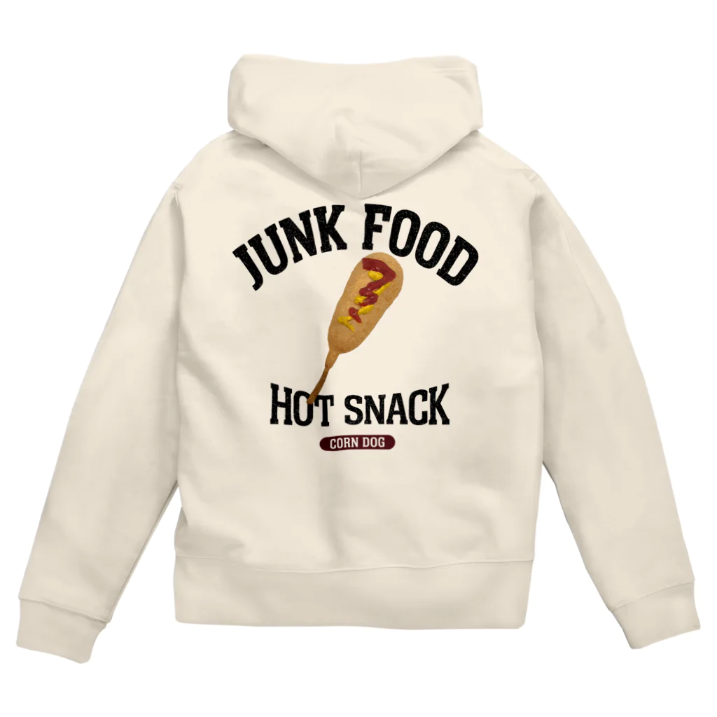 メシテロタイプ（飯テロTシャツブランド）のアメリカンドック（ビンテージ風） Zip Hoodie