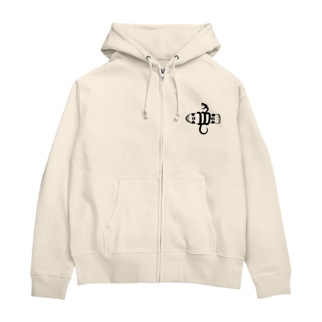 原ハブ屋【SUZURI店】のRustic Skatepark × ハブ拳 (A-SE) Zip Hoodie